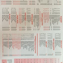Shanghai Express - Menu