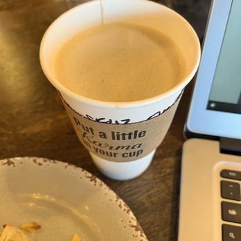 Karma Koffee - Oatmilk latte with sugar free hazelnut syrup - Coffee & Tea Near Me - Omaha, Nebraska Karma Koffee - Oatmilk latte with sugar free hazelnut syrup - Coffee & Tea Near Me - Omaha, Nebraska