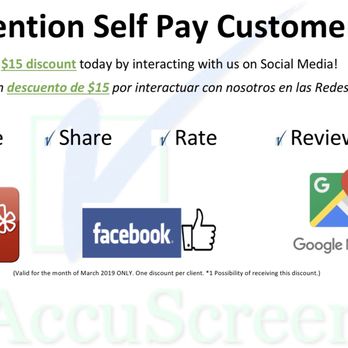 AccuScreen - March 2019 Special! For Self Pay customers only. - Laboratory Testing Near Me - Dallas, Texas AccuScreen - March 2019 Special! For Self Pay customers only. - Laboratory Testing Near Me - Dallas, Texas