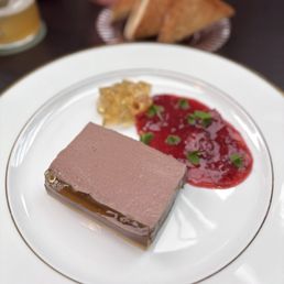 Chicken Liver Mousse w/ sauternes gelée, strawberry, sorrel, brioche ($21) Chicken Liver Mousse w/ sauternes gelée, strawberry, sorrel, brioche ($21)