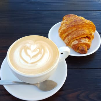 Brash Coffee - Latte and croissant with ham and cheese - Coffee & Tea Near Me - Atlanta, Georgia