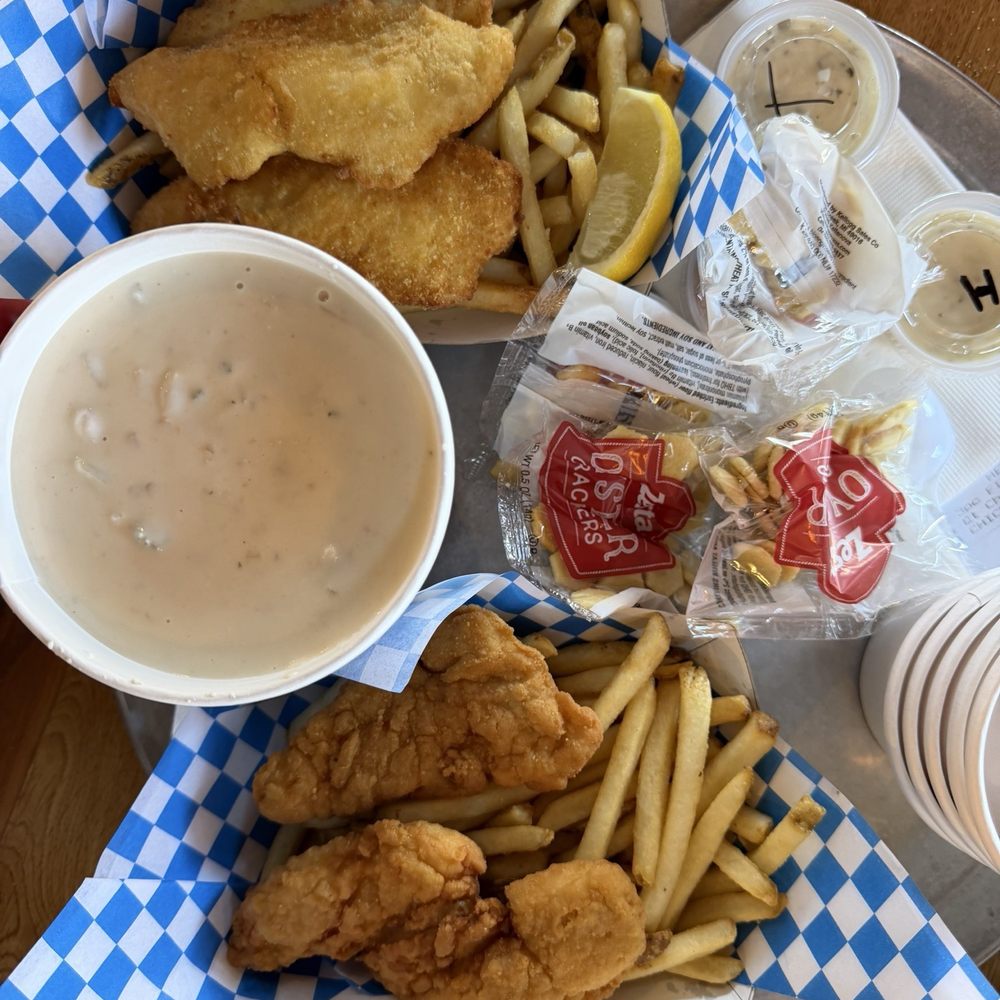 Fish n chips and tenders and chowder Fish n chips and tenders and chowder