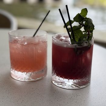 Roost - Spicy huckleberry margarita and an old fashion - New American Near Me - Greenville, South Carolina