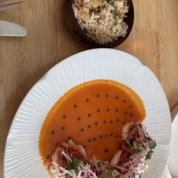 COTOA Restaurant - Shrimp Ceviche with tomato and cocolon - Latin American Near Me - Miami, Florida COTOA Restaurant - Shrimp Ceviche with tomato and cocolon - Latin American Near Me - Miami, Florida
