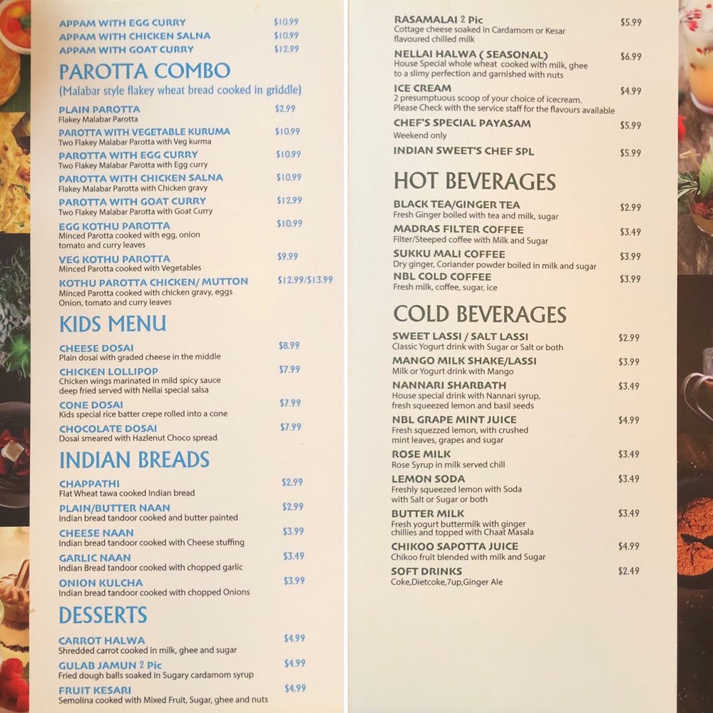 Nellai Banana Leaf - Menu. - Indian Near Me - Williamsville, New York Nellai Banana Leaf - Menu. - Indian Near Me - Williamsville, New York