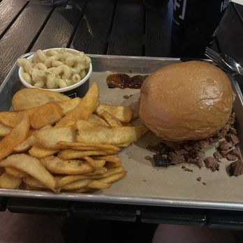 HoneyFire BBQ - Brisket sandwich with fries and mac n cheese - Barbeque Near Me - Brentwood, Tennessee HoneyFire BBQ - Brisket sandwich with fries and mac n cheese - Barbeque Near Me - Brentwood, Tennessee