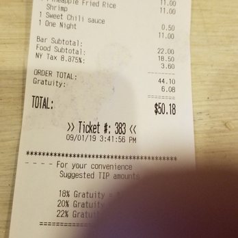 Thai 101 Bistro - The bill. Not too bad! - Thai Near Me - Brooklyn, New York Thai 101 Bistro - The bill. Not too bad! - Thai Near Me - Brooklyn, New York