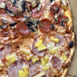 Pepperoni and mushrooms, and Hawaiian