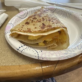 North Pole Crepery - Scrambled egg sausage and cheese crepe. - Creperies Near Me - North Pole, Alaska North Pole Crepery - Scrambled egg sausage and cheese crepe. - Creperies Near Me - North Pole, Alaska