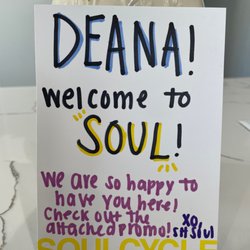SoulCycle - This was waiting for me on my bike!