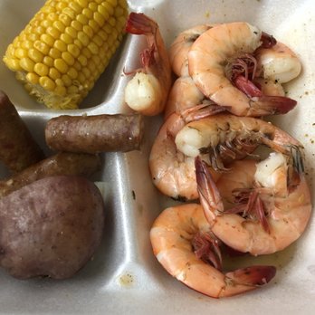 ABSeafood - Boiled shrimp plate with corn, potato, and sausage! - Seafood Markets Near Me - Elizabethtown, Kentucky