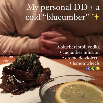 Hennen's - Our appetizer, the honey hoisin ribs, and my cocktail, the Blucumber (blueberi stoli vodka, cucumber, creme de violette). - Hannah Jacole - Steakhouses Near Me - Chattanooga, Tennessee Hennen's - Our appetizer, the honey hoisin ribs, and my cocktail, the Blucumber (blueberi stoli vodka, cucumber, creme de violette). - Hannah Jacole - Steakhouses Near Me - Chattanooga, Tennessee
