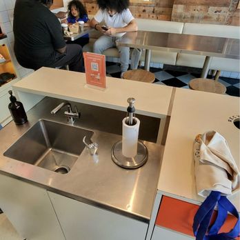Pizza Toni - They even have a hand washing sink for you to clean your dirty hands! That's some next level technology! - Pizza Near Me - Montreal, Quebec Pizza Toni - They even have a hand washing sink for you to clean your dirty hands! That's some next level technology! - Pizza Near Me - Montreal, Quebec