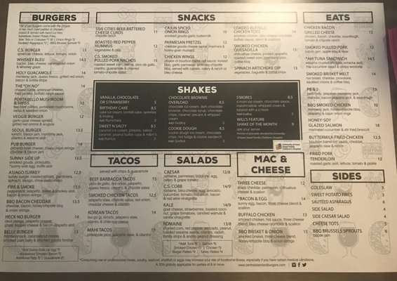 Menu photo 8 Central Standard Waukee, IA
