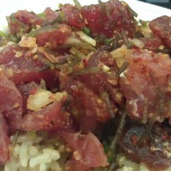 Ono Seafood - Hawaiian Style Ahi on brown rice - Seafood Near Me - Honolulu, Hawaii Ono Seafood - Hawaiian Style Ahi on brown rice - Seafood Near Me - Honolulu, Hawaii