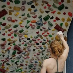 Climbing Machines - Coach Liz rehearsing movement on our private training wall