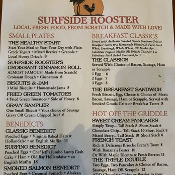Surfside Rooster - Breakfast Menu - American Near Me - Ocean City, Maryland Surfside Rooster - Breakfast Menu - American Near Me - Ocean City, Maryland