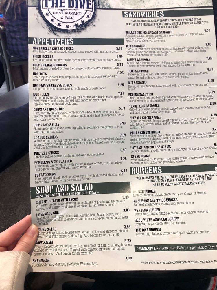 THE DIVE 412 Eastern Ave, Sunman, Indiana Bars Restaurant Reviews