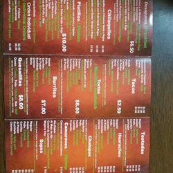 El Verdadero Sabor de Mexico - Menu