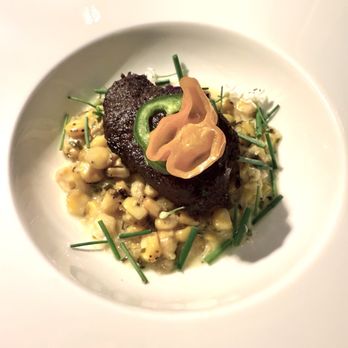 BEAST AND CLEAVER - Pork cheek confit, sweet corn and pickled peppers - Butcher Near Me - Seattle, Washington BEAST AND CLEAVER - Pork cheek confit, sweet corn and pickled peppers - Butcher Near Me - Seattle, Washington
