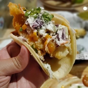 Taberna Street Tacos - Fish taco could use a hint more baja sauce but I added their delicious Habanero sauce to add that extra spice. - Mexican Near Me - Minneapolis, Minnesota