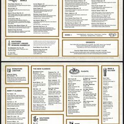 Southern Comfort - Restaurant menu