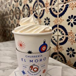 Churrería El Moro - hot chocolate + whip