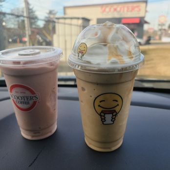 Scooter's Coffee - Strawberry banana smoothie and a carmelicious blender - Coffee & Tea Near Me - St. Louis, Missouri Scooter's Coffee - Strawberry banana smoothie and a carmelicious blender - Coffee & Tea Near Me - St. Louis, Missouri