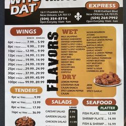 Who Dat Wings And More - Front side menu