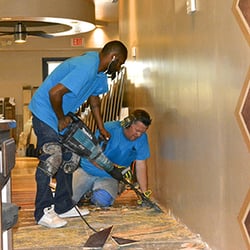 Ahwatukee Carpets - Renovating showroom 2016 - new wood installation