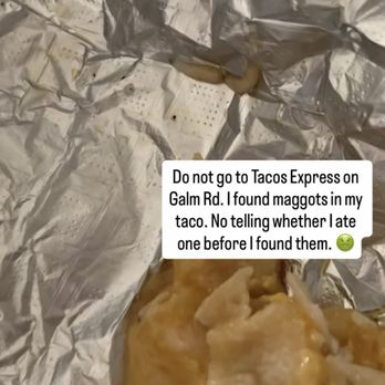 Taco Express - Maggots in taco - Tacos Near Me - San Antonio, Texas Taco Express - Maggots in taco - Tacos Near Me - San Antonio, Texas