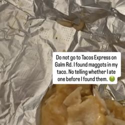 Taco Express - Maggots in taco