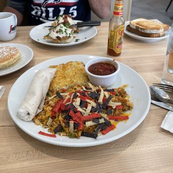 Eggsquisite Cafe - Migas with chorizo - Breakfast & Brunch Near Me - Fort Worth, Texas