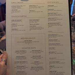 The menu