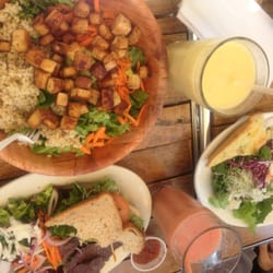 Old Town Salad primo pesto and potabella sandwich