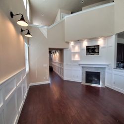 Honesty Electrical Services - Remodel with barn lights and led wall wash can lighting with dimmer switches.
