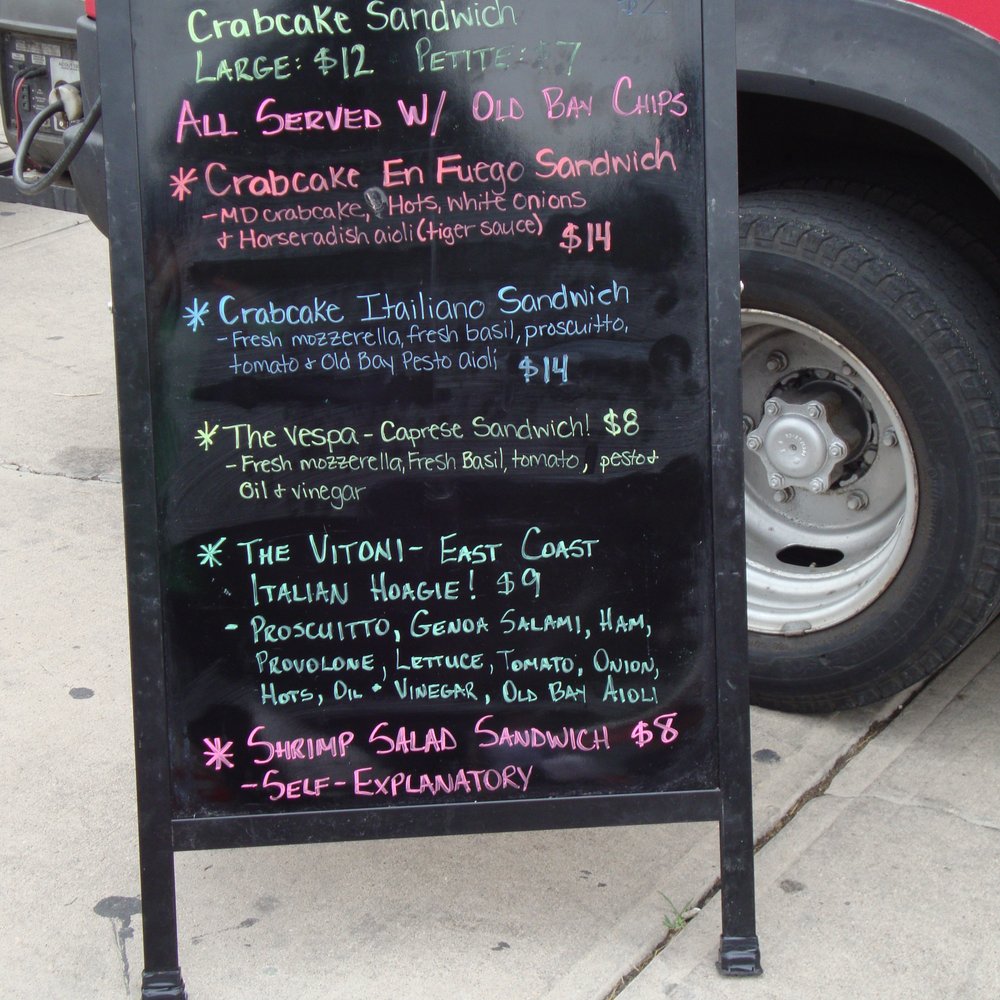 The Menu that afternoon of September 10th 2013, from Capt'n Crabby - CIVIC CENTER EATS 2013.