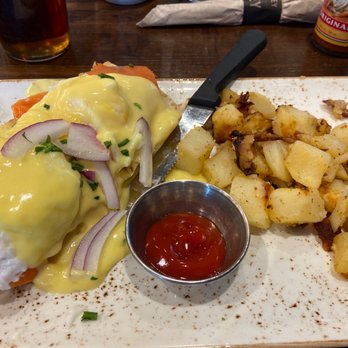First Watch - Salmon Benedict - Waffles Near Me - Falls Church, Virginia