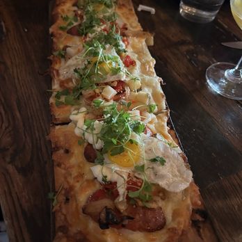 Tanner Smiths - Breakfast Flatbread! So good!! - Cocktail Bars Near Me - New York, New York