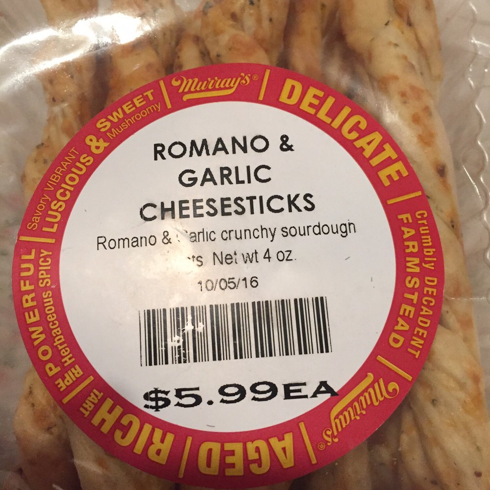 Murray's Cheese - Bleecker - Romano garlic cheesticks - Cheese Shops Near Me - New York, New York Murray's Cheese - Bleecker - Romano garlic cheesticks - Cheese Shops Near Me - New York, New York