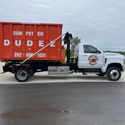 Dumpster Dudez of Greater Milwaukee - A 20-yard dumpster on our clean and we'll maintained truck!