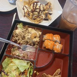 Bento D Hibachi, Thai Tea, Tempura Ice Cream Bento D Hibachi, Thai Tea, Tempura Ice Cream