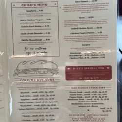 Mike's Pizza & Restaurant - Menu inside page 2