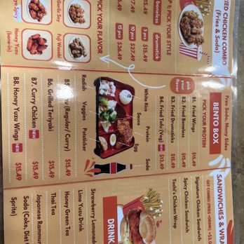 Tokyo Chick - Menu. - Chicken Wings Near Me - Pasadena, California