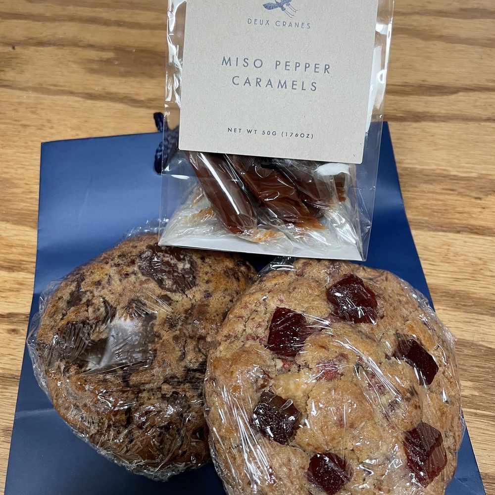 Deux Cranes - Miso Pepper Caramels, chocolate chip cookie and strawberry shortcake cookie - all fantastic - Chocolatiers & Shops Near Me - Los Gatos, California Deux Cranes - Miso Pepper Caramels, chocolate chip cookie and strawberry shortcake cookie - all fantastic - Chocolatiers & Shops Near Me - Los Gatos, California
