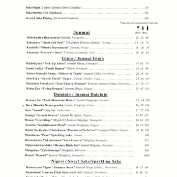 KUSAKABE - Sake menu, Jul 28 2017. Born Muroka is a great option. Would highly recommend if you have the option :) - Sushi Bars Near Me - San Francisco, California KUSAKABE - Sake menu, Jul 28 2017. Born Muroka is a great option. Would highly recommend if you have the option :) - Sushi Bars Near Me - San Francisco, California