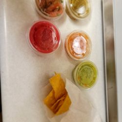 Just a few complimentary salsas to choose from!