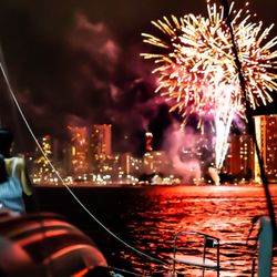 Pau Hana Sailing - Friday Night Fireworks on Pau Hana
