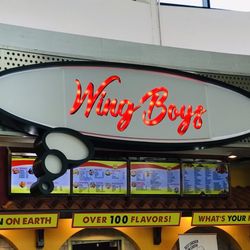 Wing Boyz - Sign with digital menu below
