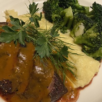 Laperaux Bistro - Steak au poivre. Cooked perfectly but needed some salt. - French Near Me - Germantown, Maryland Laperaux Bistro - Steak au poivre. Cooked perfectly but needed some salt. - French Near Me - Germantown, Maryland